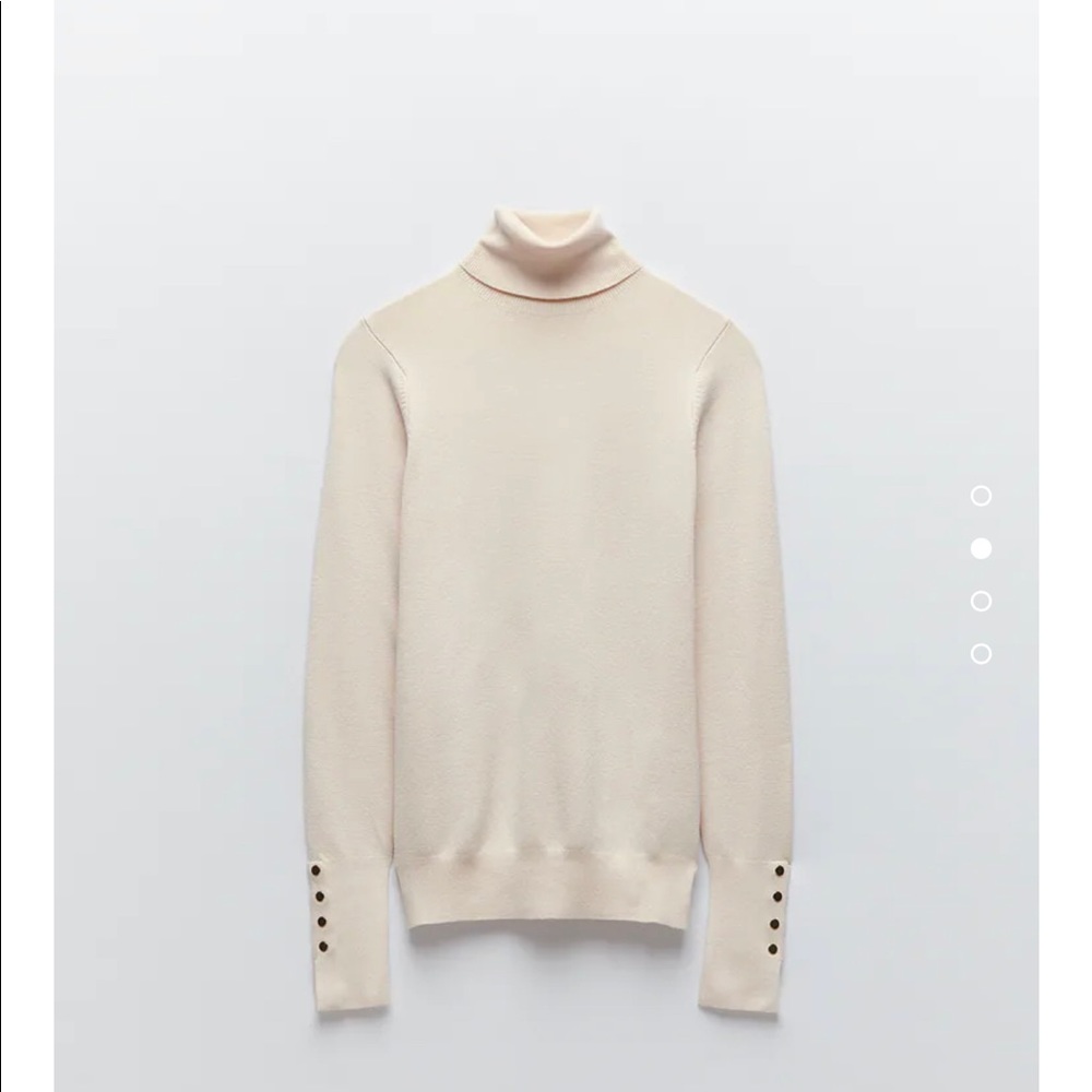 Zara cream colored high collar knit sweater